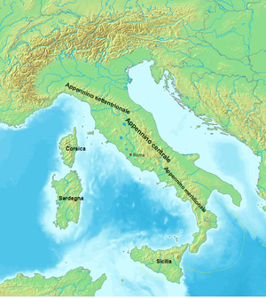 Die Apennyne in Italië.